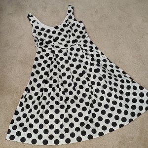 Pleated polka dot dress